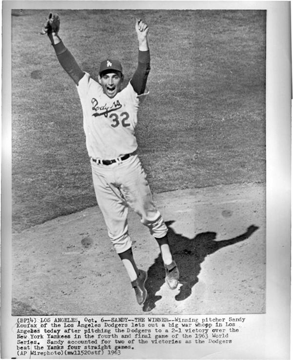 The John O'connor Signed Baseball Collection - SANDY KOUFAX (B. 1935)<br>Dodger Sweep, 1963