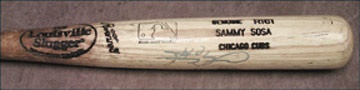 - 1999 Sammy Sosa Game Used & Signed Bat (34.5")