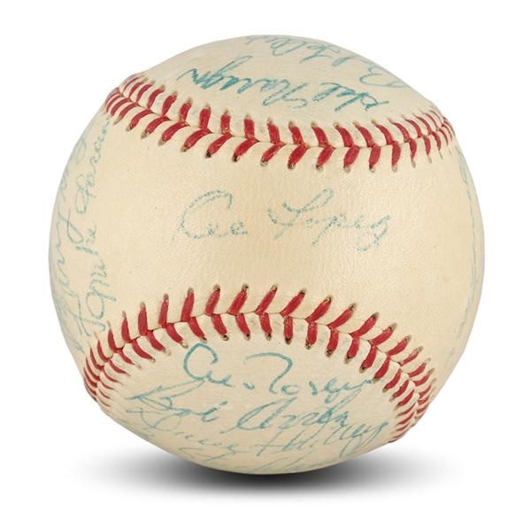 Baseball Autographs - 1954 American League Champion Cleveland Indians Team Signed Baseball