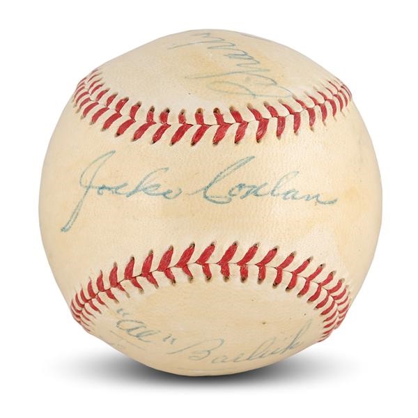 Baseball Autographs - 1954 World Series Baseball Signed by Umpires