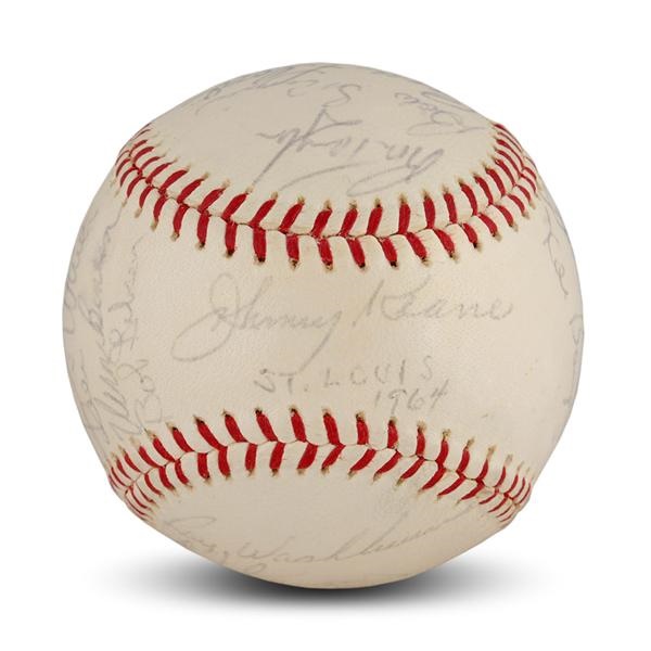 Baseball Autographs - 1964 World Champion St. Louis Cardinals Team Signed Baseball (PSA 8-NRMT-MT)
