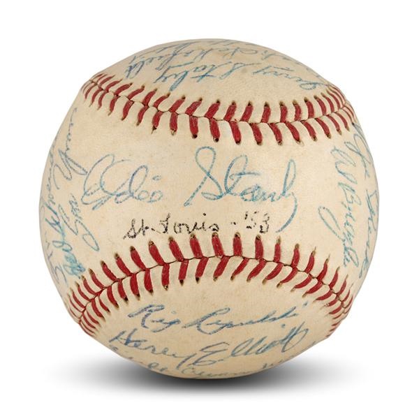 Baseball Autographs - 1953 St. Louis Cardinals Team Signed Baseball
