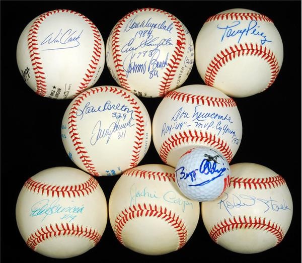 Baseball Autographs - Baseball Autograph Collection with Hall of Famer Multi Signed Ball (9)