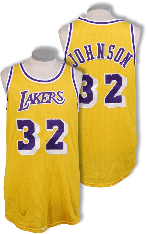1985-86 Magic Johnson LA Lakers Game Used Jersey