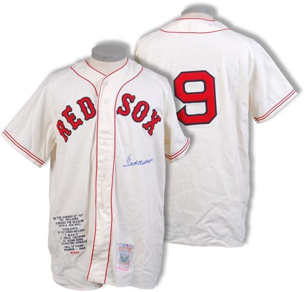 Baseball Autographs - Ted Williams Signed Mitchell and Ness 1939 Red Sox Jersey