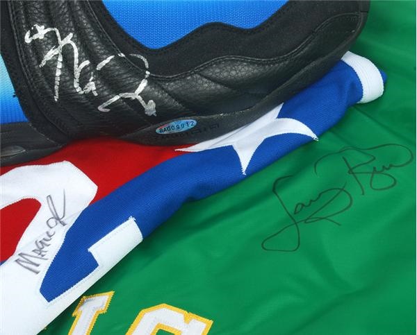 Magic Johnson, Larry Bird, Kevin Garnett Signed Memorabilia (3)