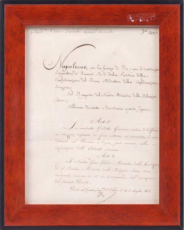 Napoleon Signed Document