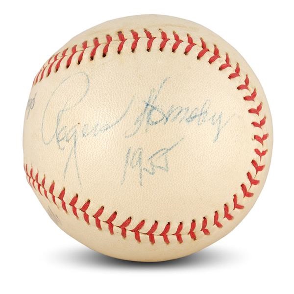 Baseball Autographs - Rogers Hornsby Single Signed Baseball