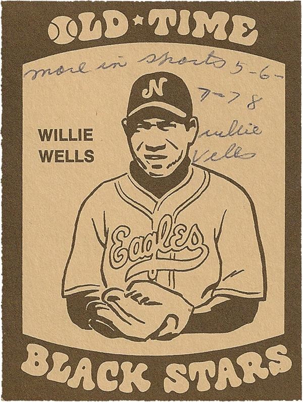 - Willie Wells Signed Old Time Black Stars Baseball Card