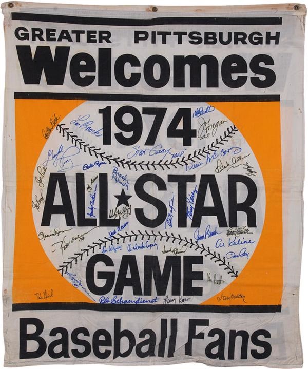 Baseball Autographs - 1974 All Star Game Signed Banner