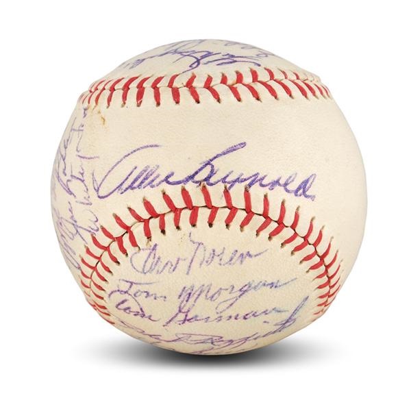 Baseball Autographs - 1954 New York Yankees Team Signed Baseball (Graded 8.5)