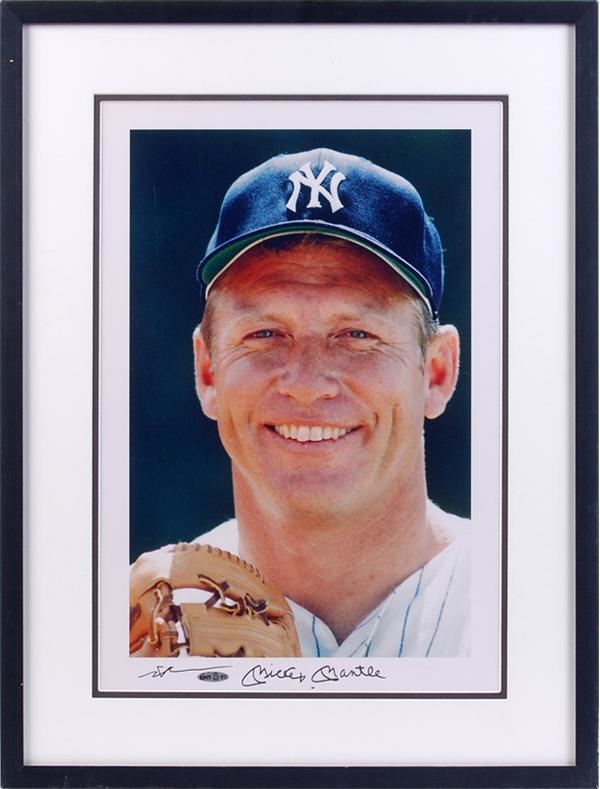 Baseball Autographs - Mickey Mantle Signed Neil Leifer Photo Display (UDA)