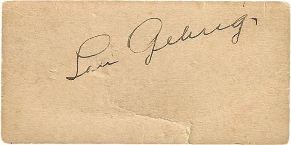 Baseball Autographs - Lou Gehrig Signed Calling Card