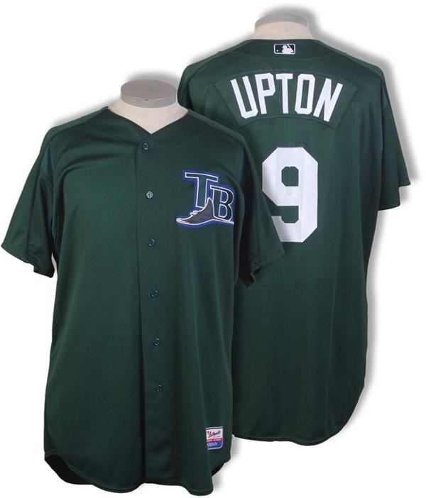 - 2003 B.J. Upton Tampa Bay Devil Rays Game Worn Jersey