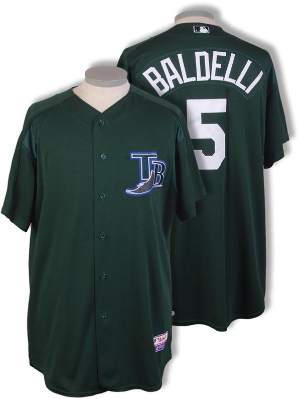 Baseball Equipment - 2003 Rocco Baldelli Tampa Bay Devil Rays Game Worn Jersey