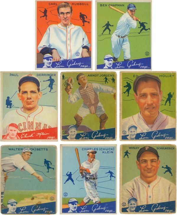 - Collection of 1934 Goudey Baseball Cards with Two Gehrigs (53)