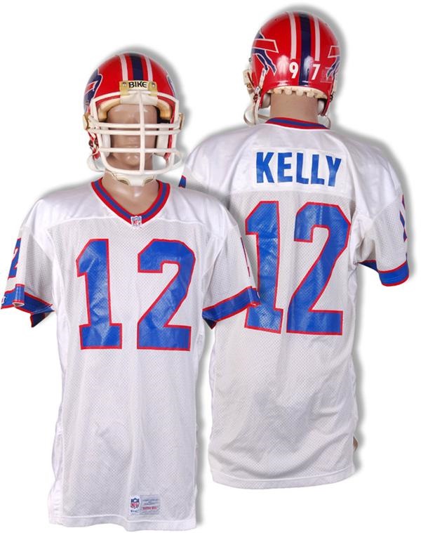 1992 Jim Kelly Game Used Jersey and Cornelius Bennett Game Used Helmet (2)