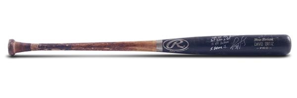 Baseball Equipment - 2004 David Ortiz Signed Game Used Bat Used to Hit 12 HRs