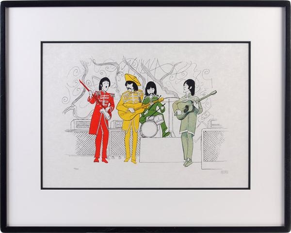 The Beatles Sargent Pepper Lithograph by Al Hirschfeld