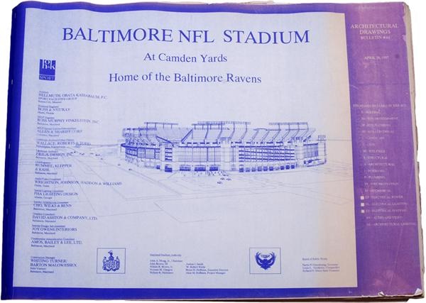 1996 Baltimore NFL Stadium at Camden Yards Original Blueprints (75+)