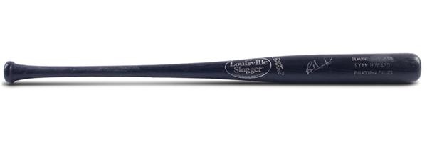 Baseball Equipment - 2004 Ryan Howard Signed Game Used Bat