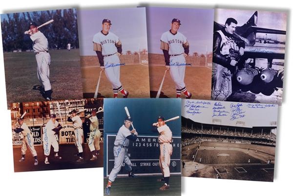 Baseball Autographs - Ted Williams and Joe DiMaggio Signed 16” x 20” 
Photos (7)