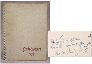 Einstein - 1939 Charles Schultz Signed High School Yearbook