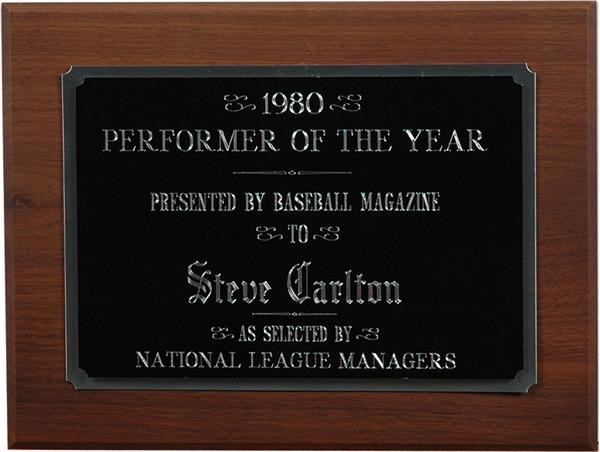 - 1980 Steve Carlton Preformer of the Year Award with Press Release