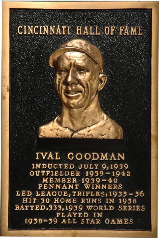Theilman Collection - Ival Goodman Cincinnati Reds Hall of Fame Plaque