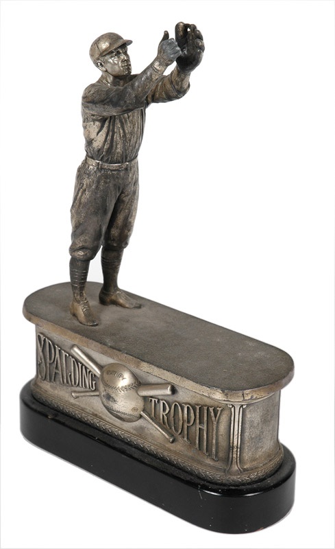 - 1920's Spalding Figural Baseball Fielder Trophy