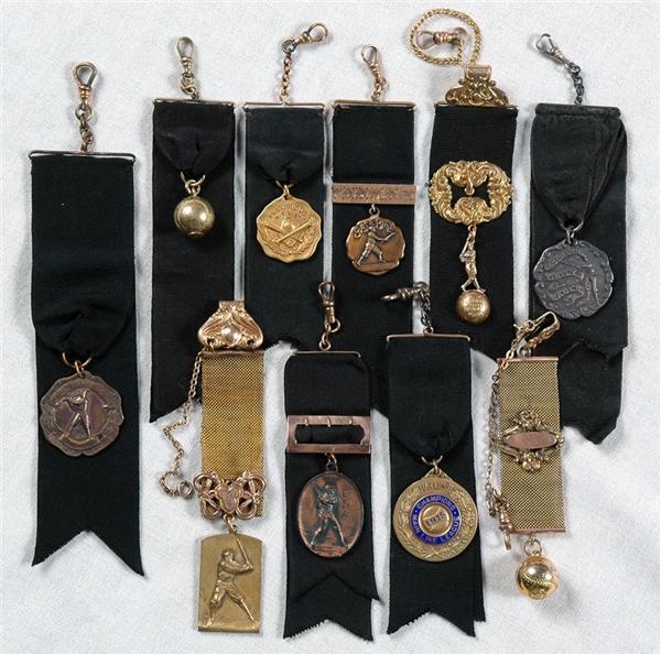 - Collection of Vintage Baseball Fobs (10)