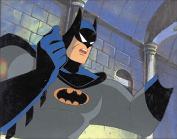 - 1980's Batman Animation Cel with Original Painted Background (9x13")
