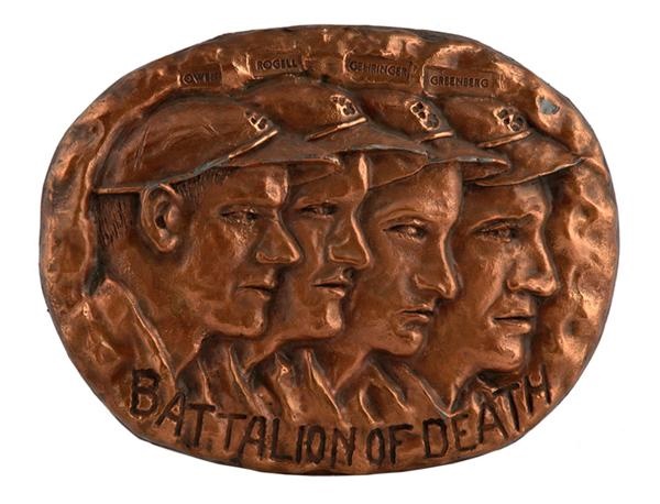 - 1930's Detroit Tigers "Battalion of Death" Copper Plaque