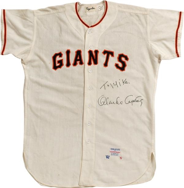 Baseball Equipment - 1962 Orlando Cepeda San Francisco Giants Game Used Signed Jersey