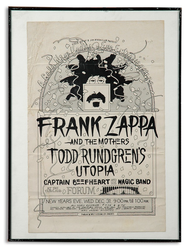 1975 Frank Zappa & The Mothers New Years Eve Concert Poster