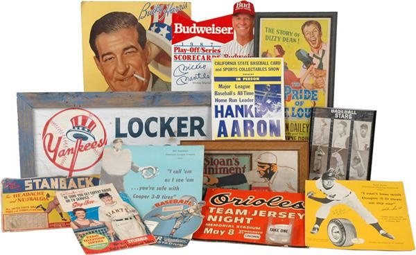 - Large Collection of Baseball Advertising and Display Items (70+)