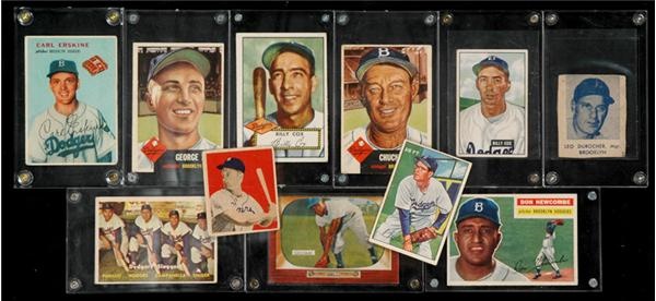 - 1940's-1950's Brooklyn Dodger Baseball Card Collection (27)