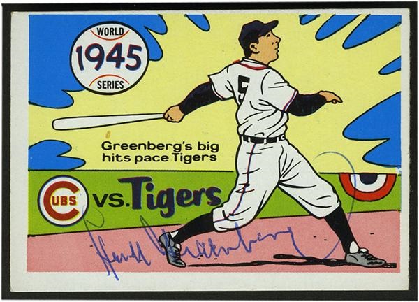 - Two Hank Greenberg Signed Baseball Cards