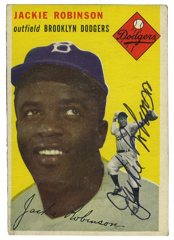 - Autographed 1954 Topps Jackie Robinson Baseball Card