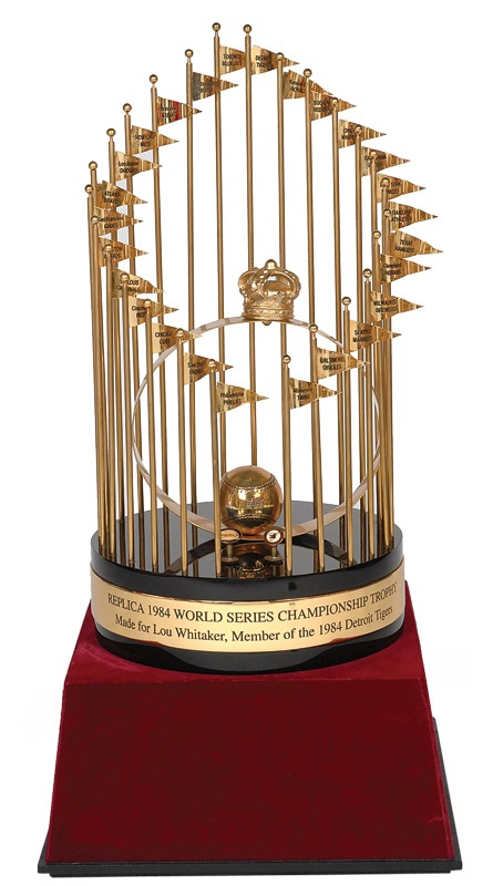 - Lou Whitakers Personal 1984 Detroit Tigers Full Size World Series Trophy