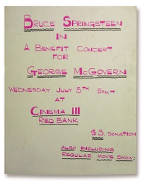 Bruce Springsteen - 1972 McGovern Benefit Concert Lobby Poster (15x19")
