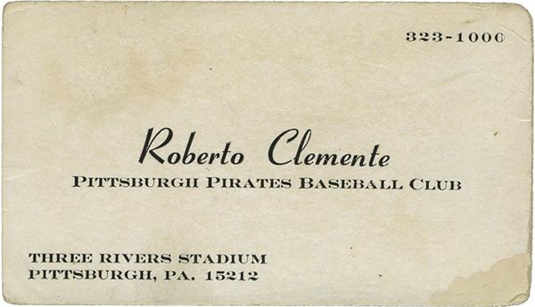 - Roberto Clemente Business Card
