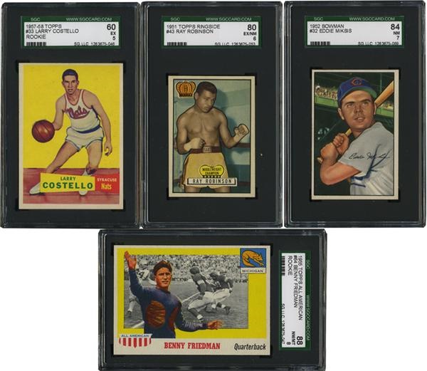 - Graded Collection of 1950's (15) 1951 Ringside, (9) 1952 Bowman (1) 1955 All American and (6) 1957 Topps Basketball