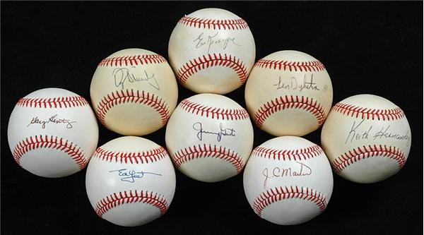 Baseball Autographs - Collection of 60 Single Signed Baseballs