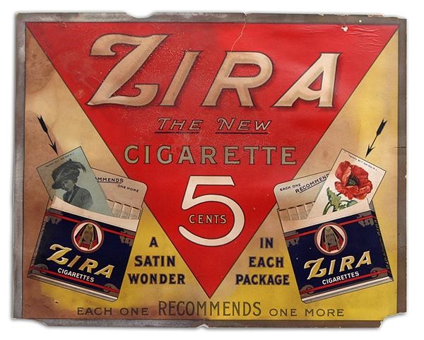 Sports Fine Art - Zira Cigarette Card Silks Advertising Sign