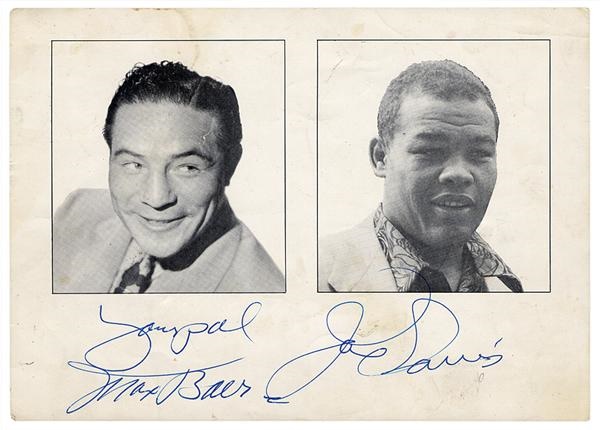 Muhammad Ali & Boxing - Joe Louis and Max Baer Signed Photograph