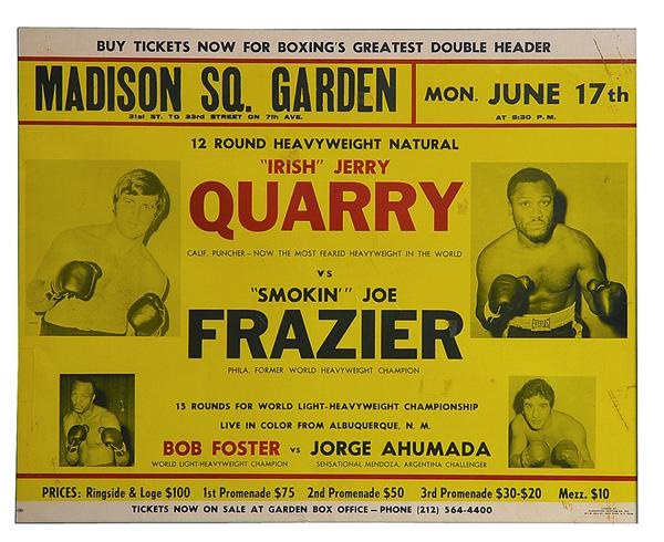Muhammad Ali & Boxing - 1969 Joe Frazier vs. Jerry Quarry I On-Site Boxing Poster
