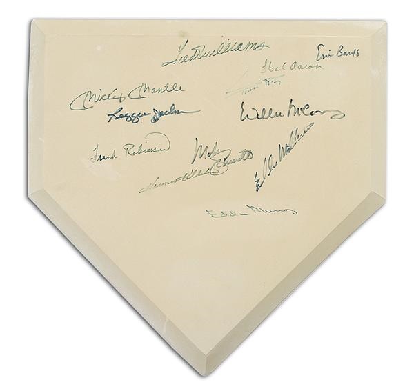 Baseball Autographs - 500 Home Run Home Plate Obtained in Person