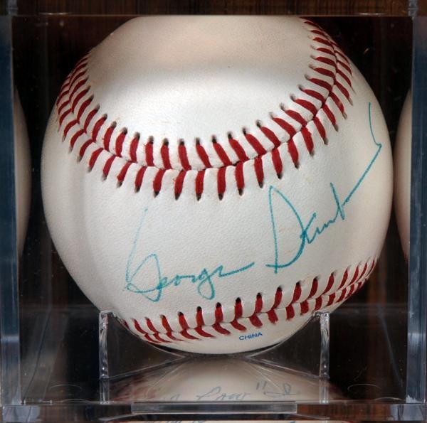 Baseball Autographs - Single Signed Baseball Collection of 45 including Derek Jeter and George Steinbrenner