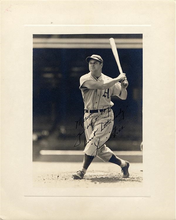 Baseball Autographs - Jimmie Foxx Signed Photo by George Burke